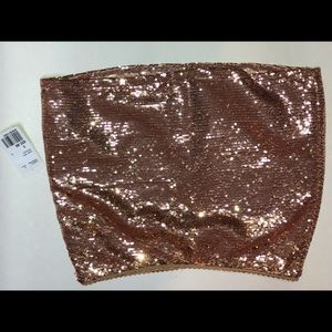 Gold Sequin Mini Skirt
